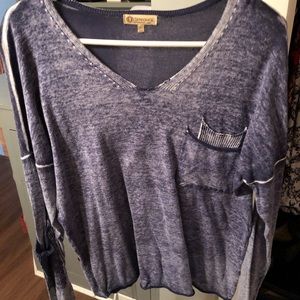 Blue and white thin sweater